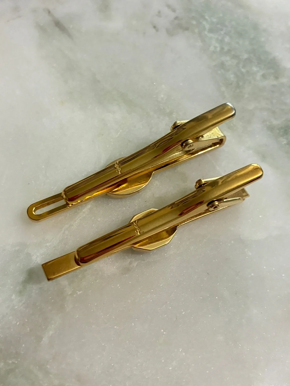 Lot of 2 YSL Tie Clips